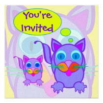 Silly Cat Says Invitations