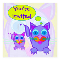 Silly Cat Says Invitations