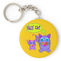 Silly Cat Says Keychain