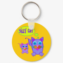 Silly Cat Says Keychain