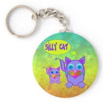 Silly Cat Says Keychain