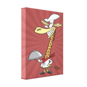 silly chef cook giraffe cartoon canvas print