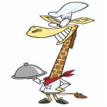 silly chef cook giraffe cartoon photo cutouts