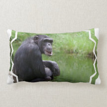 Silly Chimpanzee Throw Pillow