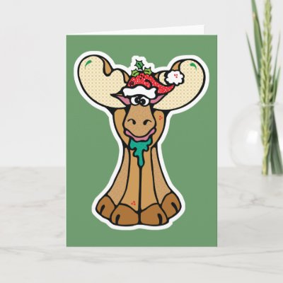 silly christmas moose cards