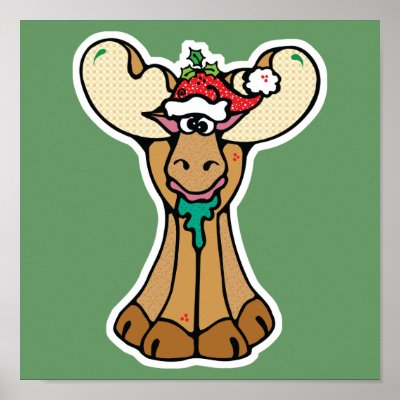 silly christmas moose posters