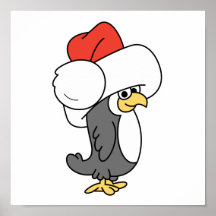 Silly Christmas Penguin Poster