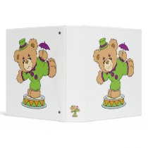 Silly Clown Teddy Bear 3 Ring Binder