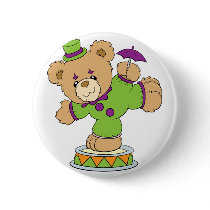 Silly Clown Teddy Bear buttons by doonidesigns Silly Clown Teddy Bear buttons