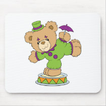 Silly Clown Teddy Bear Mouse Mats