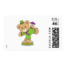 Silly Clown Teddy Bear Postage Stamp