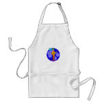 Silly clown with a balloon aprons