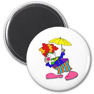 Silly Clown With Umbrella magnet
