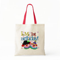 Silly Clowns 1st Birthday Tshirts and Gifts Tote Bags