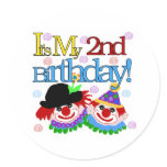 Silly  Clowns 2nd Birthday stickers