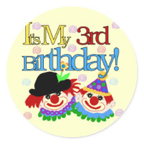 Silly Clowns 3rd Birthday Tshirts and Gifts Sticker