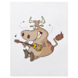 silly cow cartoon playing guitar full color flyer