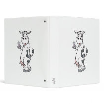 silly cow drinking milk 3 ring binders
