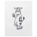 silly cow drinking milk flyer design