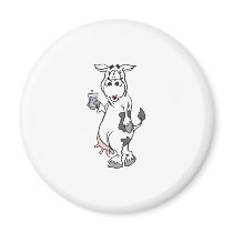 silly cow drinking milk refrigerator magnets
