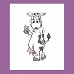 silly cow drinking milk