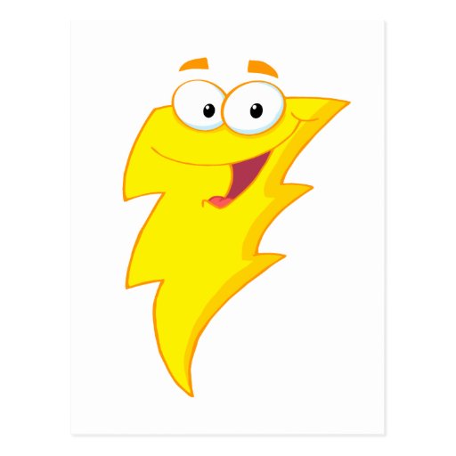 Silly Cute Cartoon Lightning Bolt Character Postcard Zazzle 