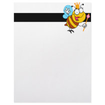 silly cute cartoon queen bee custom letterhead