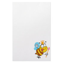 silly cute cartoon queen bee personalized stationery