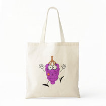 silly cute funny purple grapes cartoon character bags