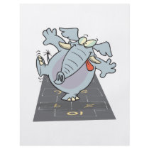silly cute hopscotch elephant toon full color flyer