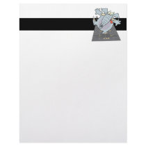 silly cute hopscotch elephant toon letterhead design