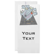 silly cute hopscotch elephant toon custom rack card