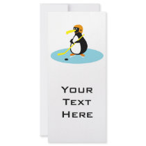 silly cute ice hockey penguin rack cards