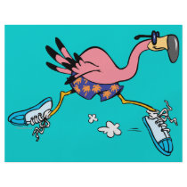 silly cute jogging running flamingo flyers