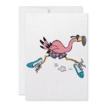 silly cute jogging running flamingo invitations