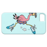 silly cute jogging running flamingo iPhone 5 case