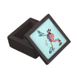 silly cute jogging running flamingo premium jewelry boxes