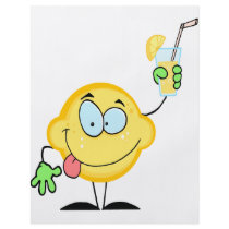 silly cute len cartoon drinking lenade flyers