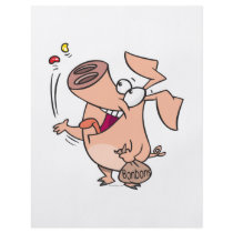 silly cute piggy pig cartoon eating junk food custom flyer