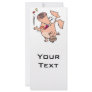 silly cute piggy pig cartoon eating junk food customized rack card