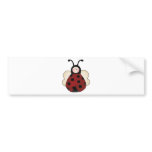 silly cute round ladybug cartoon bumper stickers