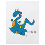 silly cute running blue dino dinosaur cartoon flyers