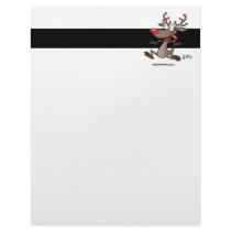 silly cute running rudolph reindeer personalized letterhead