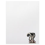 silly cute skunk and red roses letterhead design