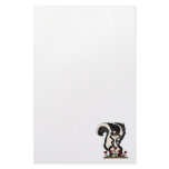 silly cute skunk and red roses personalized stationery