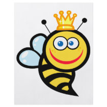 silly cute smiling queen bee cartoon full color flyer
