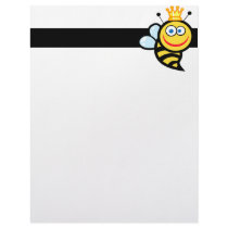 silly cute smiling queen bee cartoon letterhead template