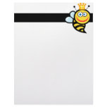 silly cute smiling queen bee cartoon letterhead template