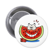 Silly cute watermelon button