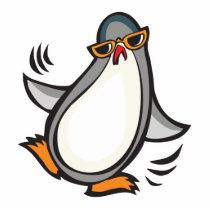 silly dancing penguin photo sculpture